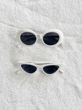 Kids White Retro Sunglasses Bundle